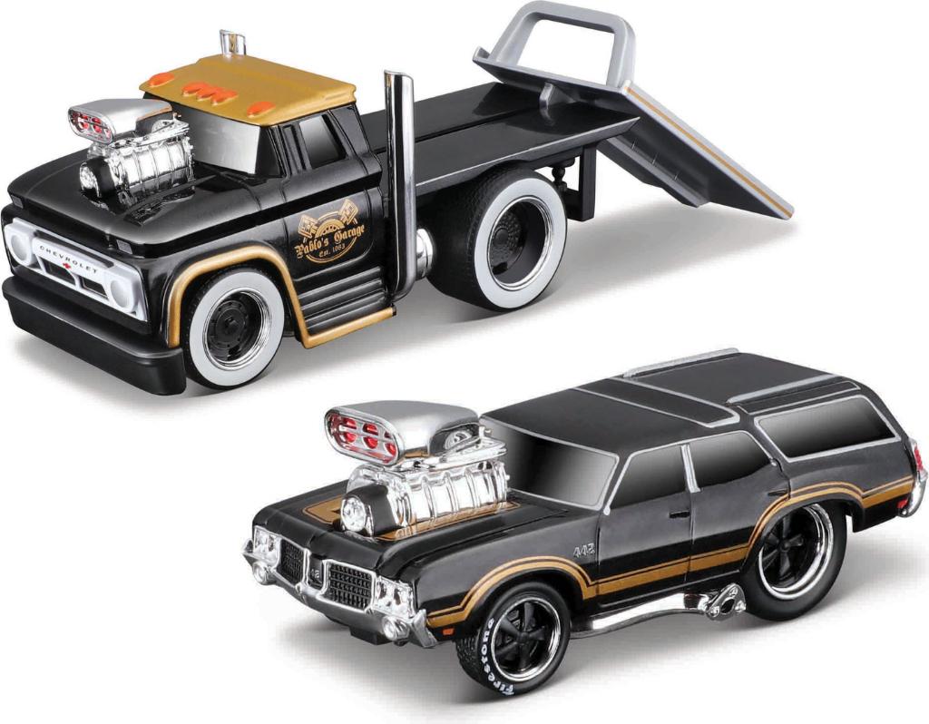 Maisto: Muscle Machines: 1966 Chevrolet C60 Flatbed + 1970 O, ., Nieuw, Ophalen of Verzenden, .