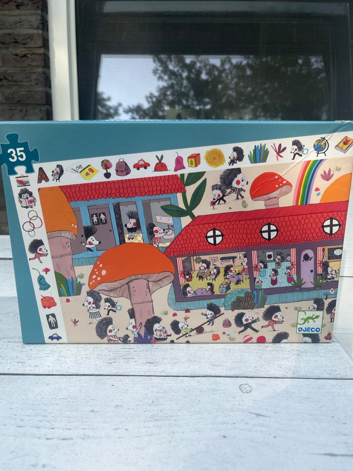 DJEKO Puzzel Egel School 35 stukjes, Ophalen, 10 tot 50 stukjes, Zo goed als nieuw, 2 tot 4 jaar