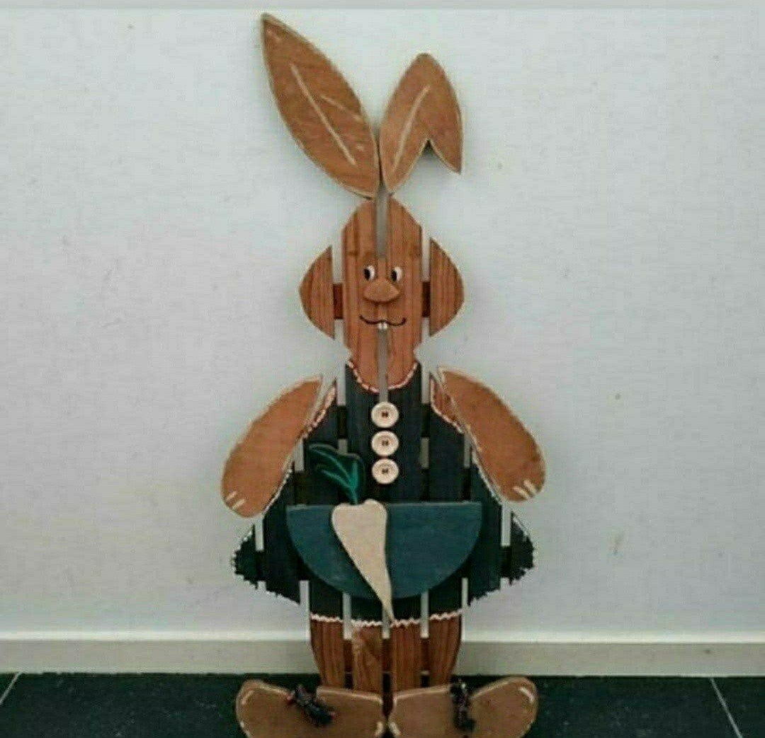 PaasHaas,hout,Haas,dier,bos,schildpad,decoratie,Pasen,Kerk, Diversen, Ophalen of Verzenden, Zo goed als nieuw