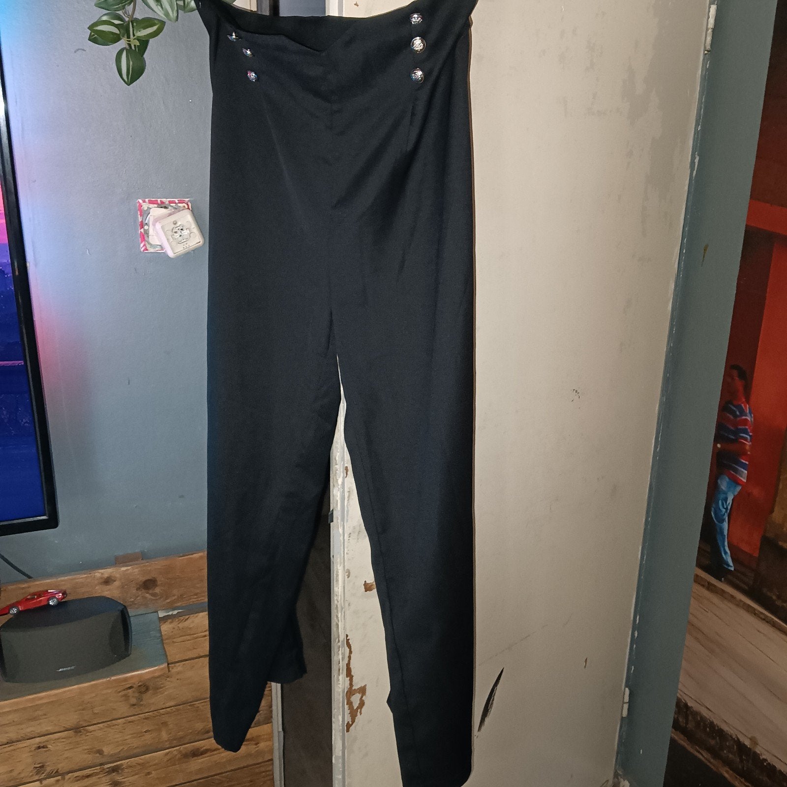 Zgan Zwarte high-waist broek maat L Shein, Ophalen, Zwart, Maat 42/44 (L), Zo goed als nieuw