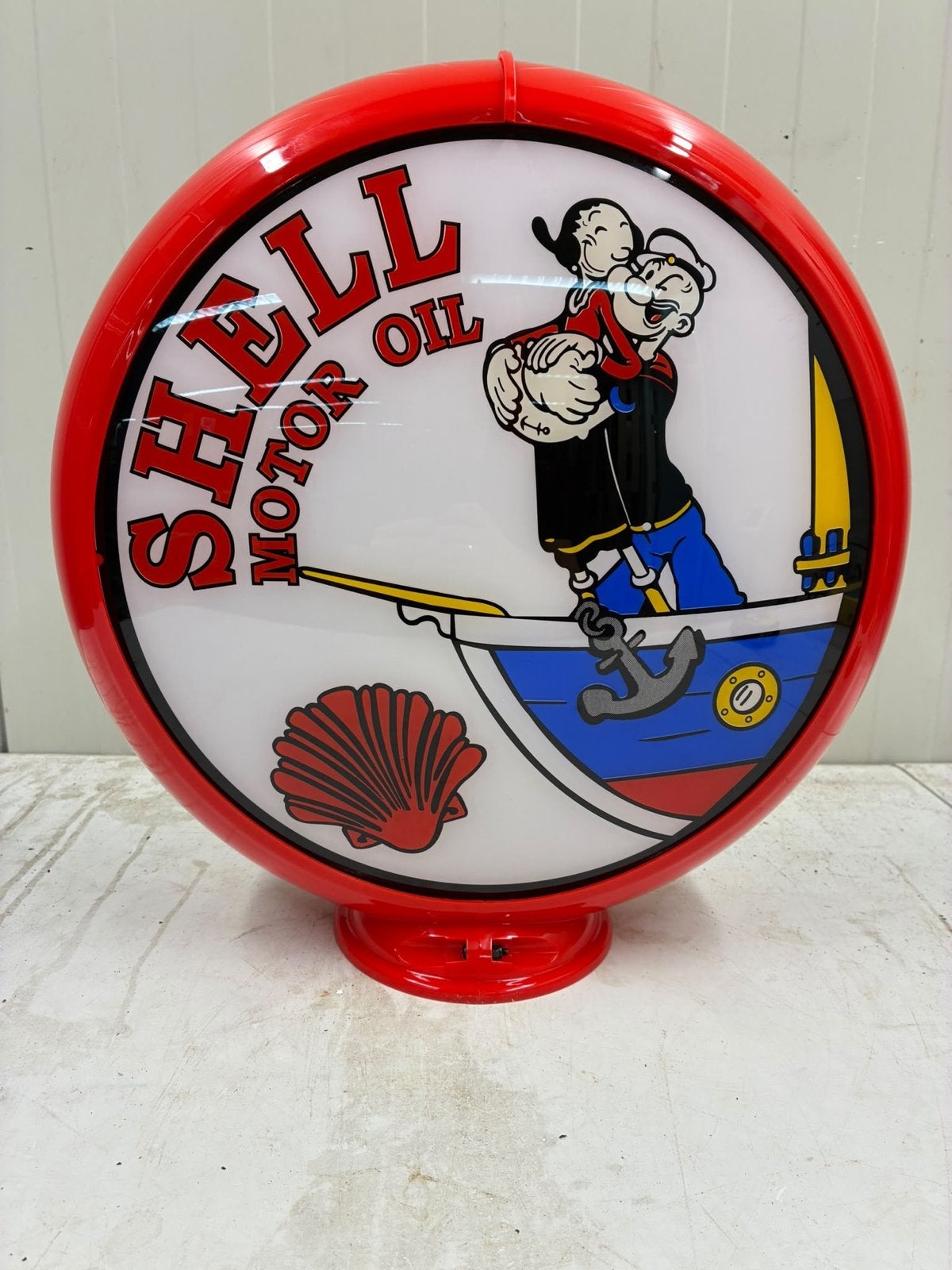 Shell Popeye Globe Benzinepomp Reclamebord - Vintage Stijl, Verzamelen, Ophalen of Verzenden, Zo goed als nieuw