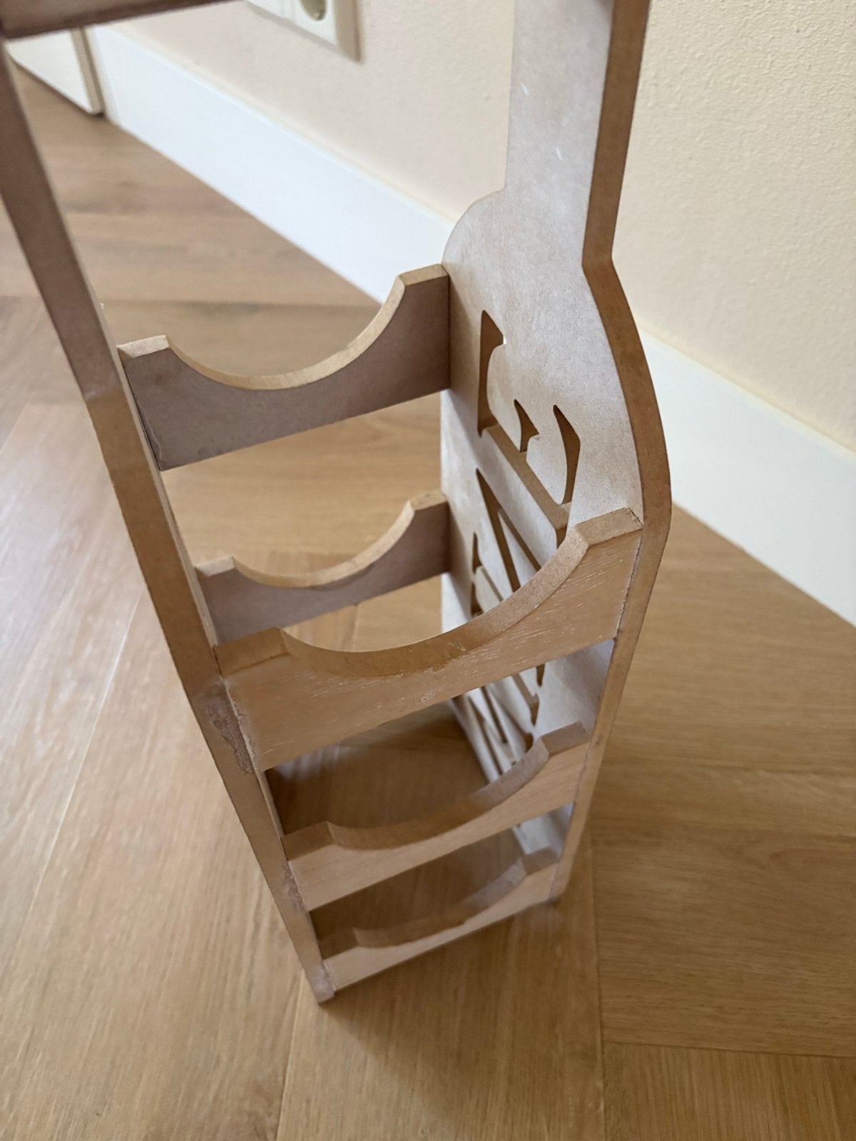 Houten wijnrek voor 3 flessen - Zo goed als nieuw, Ophalen, 50 tot 75 cm, Zo goed als nieuw, Minder dan 5 flessen