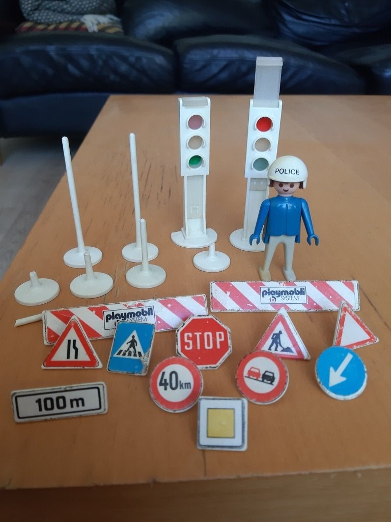 Vintage Playmobil: Verkeersregeling (Set 3204x), Gebruikt, Complete set, Ophalen of Verzenden, Figuren