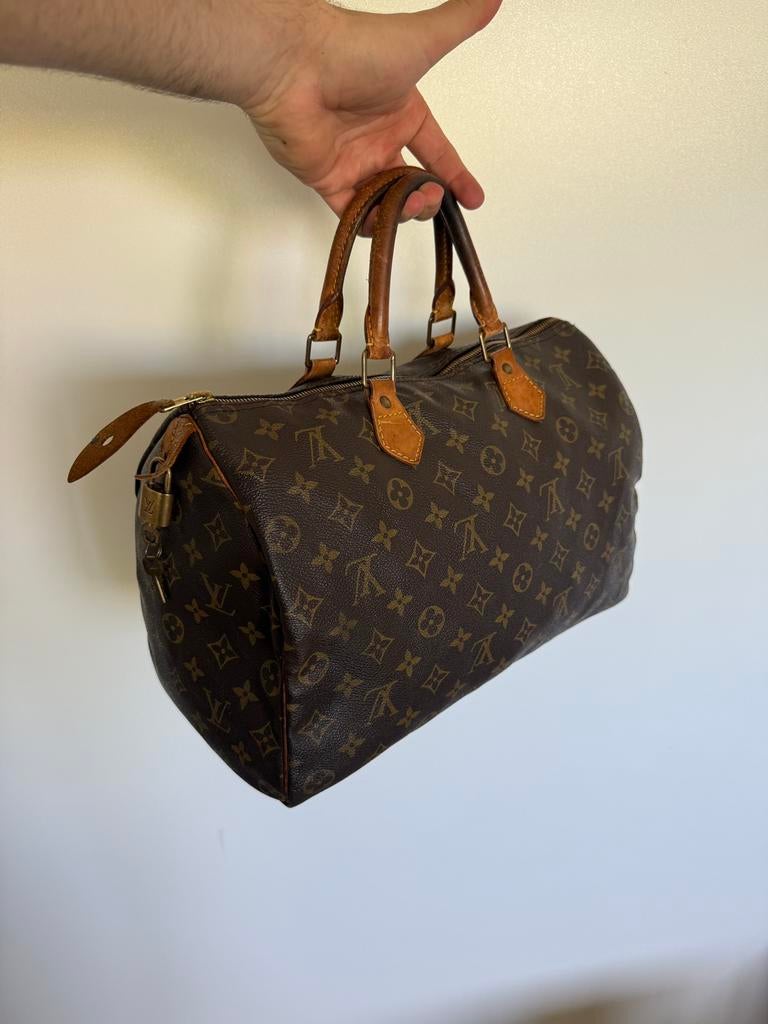 Louis Vuitton Speedy 35, Sieraden, Tassen en Uiterlijk, Tassen | Damestassen, Ophalen of Verzenden, Zo goed als nieuw, Zwart, Handtas
