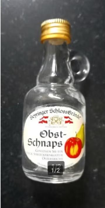 Obst-Schnaps flesje Seyringer Schlossbrande LEEG, Ophalen of Verzenden