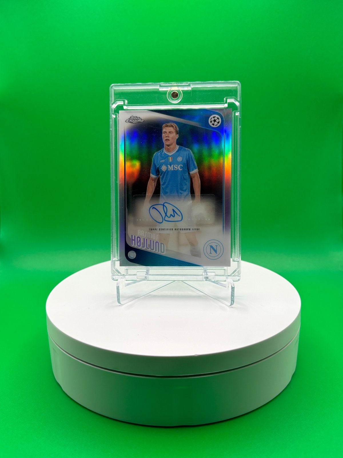 Rasmus Hojlund Topps Chrome Autograph CA-RH – Napoli 2025/26, Ophalen of Verzenden, Nieuw, Buitenlandse clubs, Spelerskaart