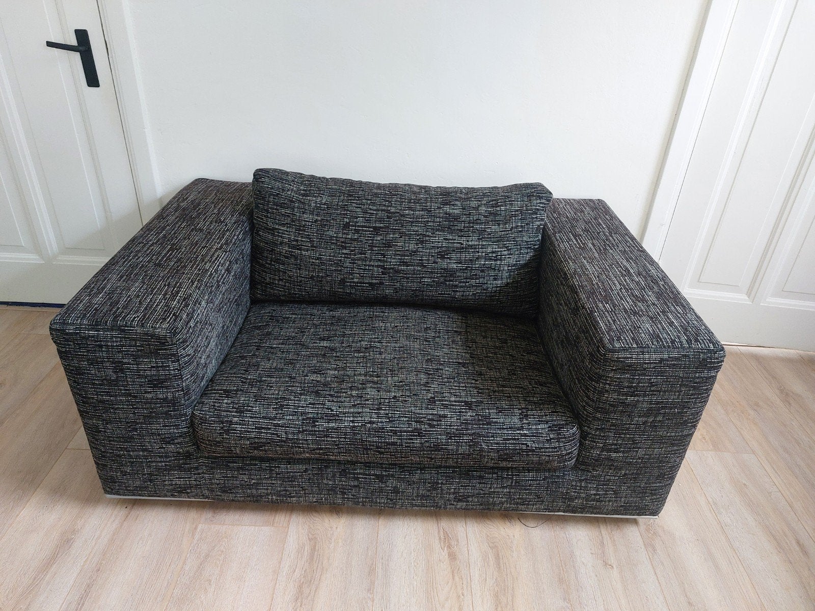 Comfortabele loveseat / bankstel bruin/crème geweven, Huis en Inrichting, Gebruikt, 150 tot 200 cm, Tweepersoons, 75 tot 100 cm