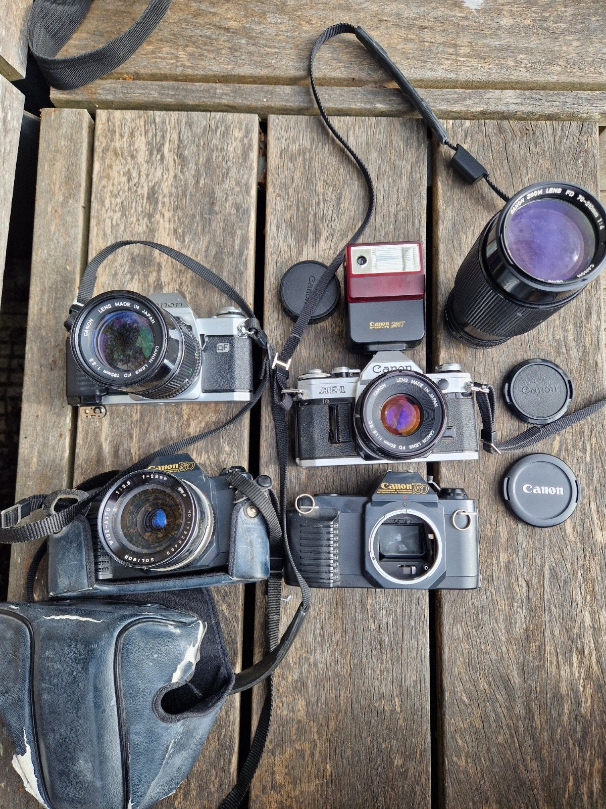 Canon AE-1 Set, Audio, Tv en Foto, Fotocamera's Analoog, Ophalen of Verzenden, Spiegelreflex, Canon