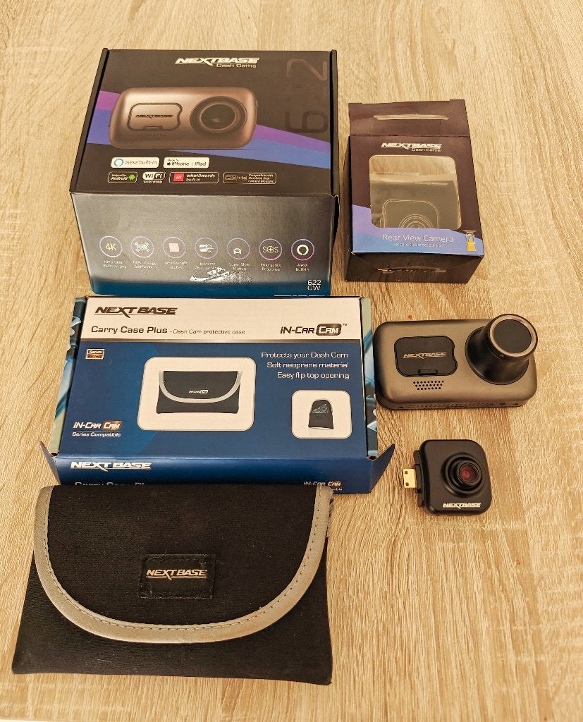 Mooie complete Nextbase 622GW Dashcam set met achteruit cam, Auto diversen, Ophalen of Verzenden, Gebruikt