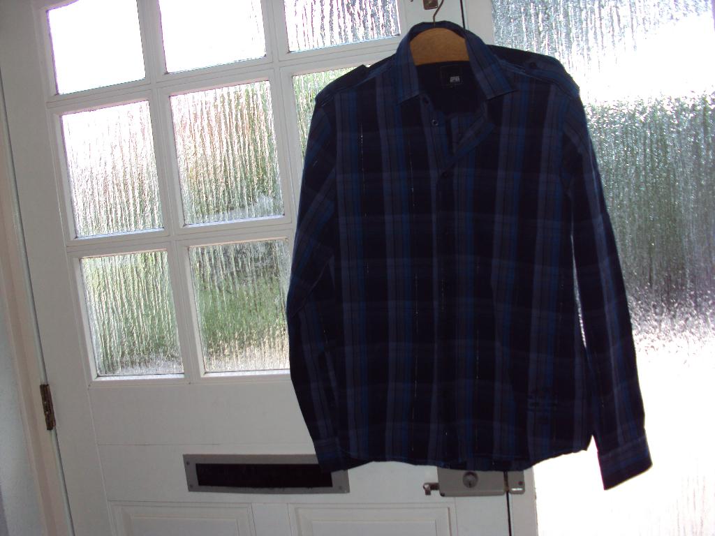 Nieuw blauw katoenen geruit lurex overhemd JACK & JONES mt S, Blauw, Nieuw, Jack & Jones, Halswijdte 39/40 (M)