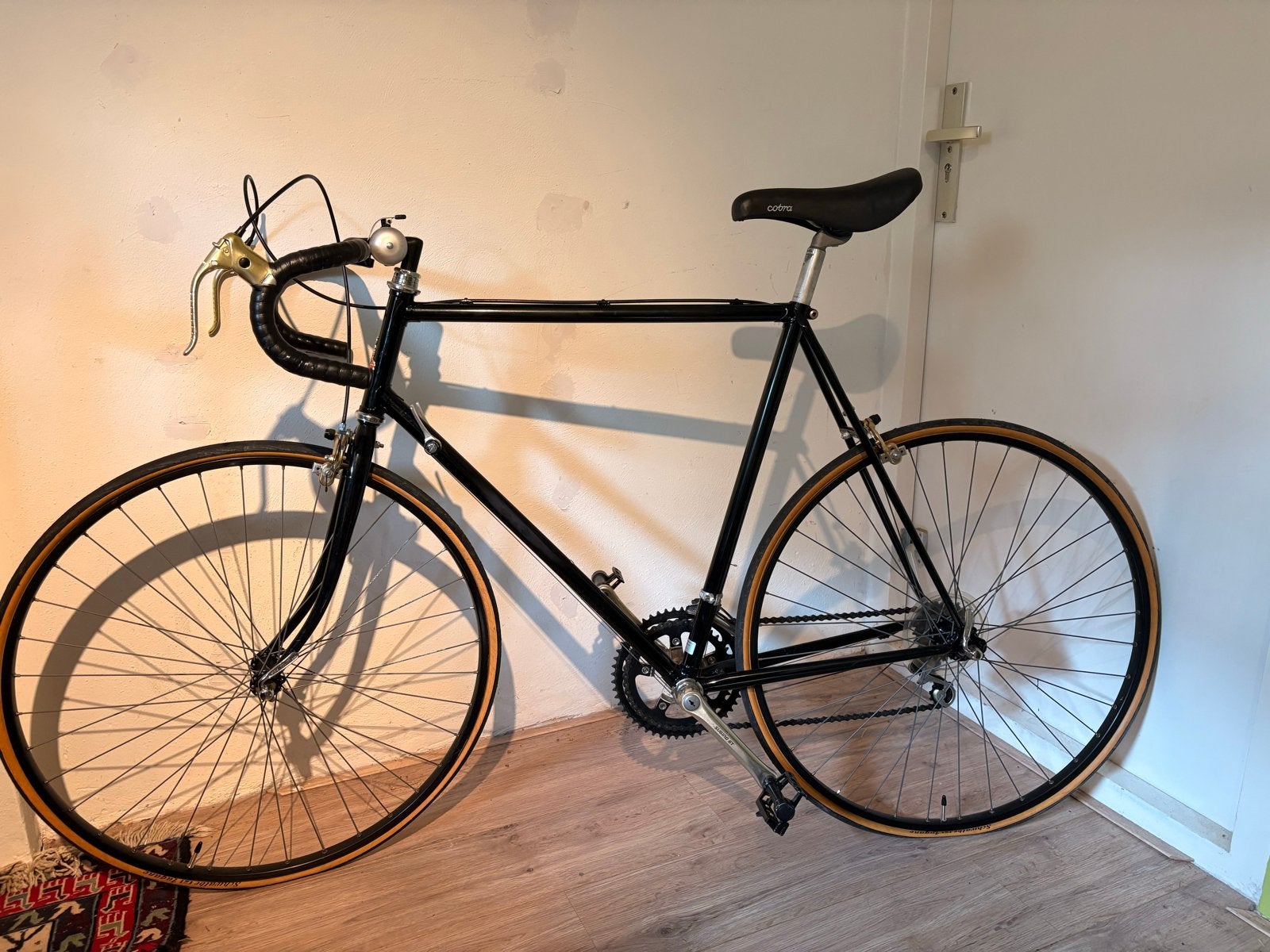 Vintage Racefiets Raleigh record 58 cm - Zwart, Goede Staat, Fietsen en Brommers, Ophalen, Gebruikt, Staal, 57 tot 61 cm