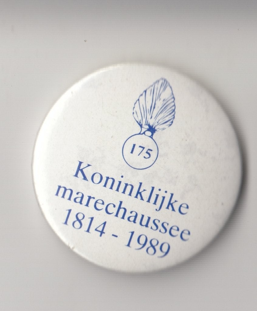 KMAR button 1989 Koninklijke Marechaussee, Verzamelen, Militaria | Algemeen, Niet vindbaar, Niet vindbaar, Marechaussee, Nederland