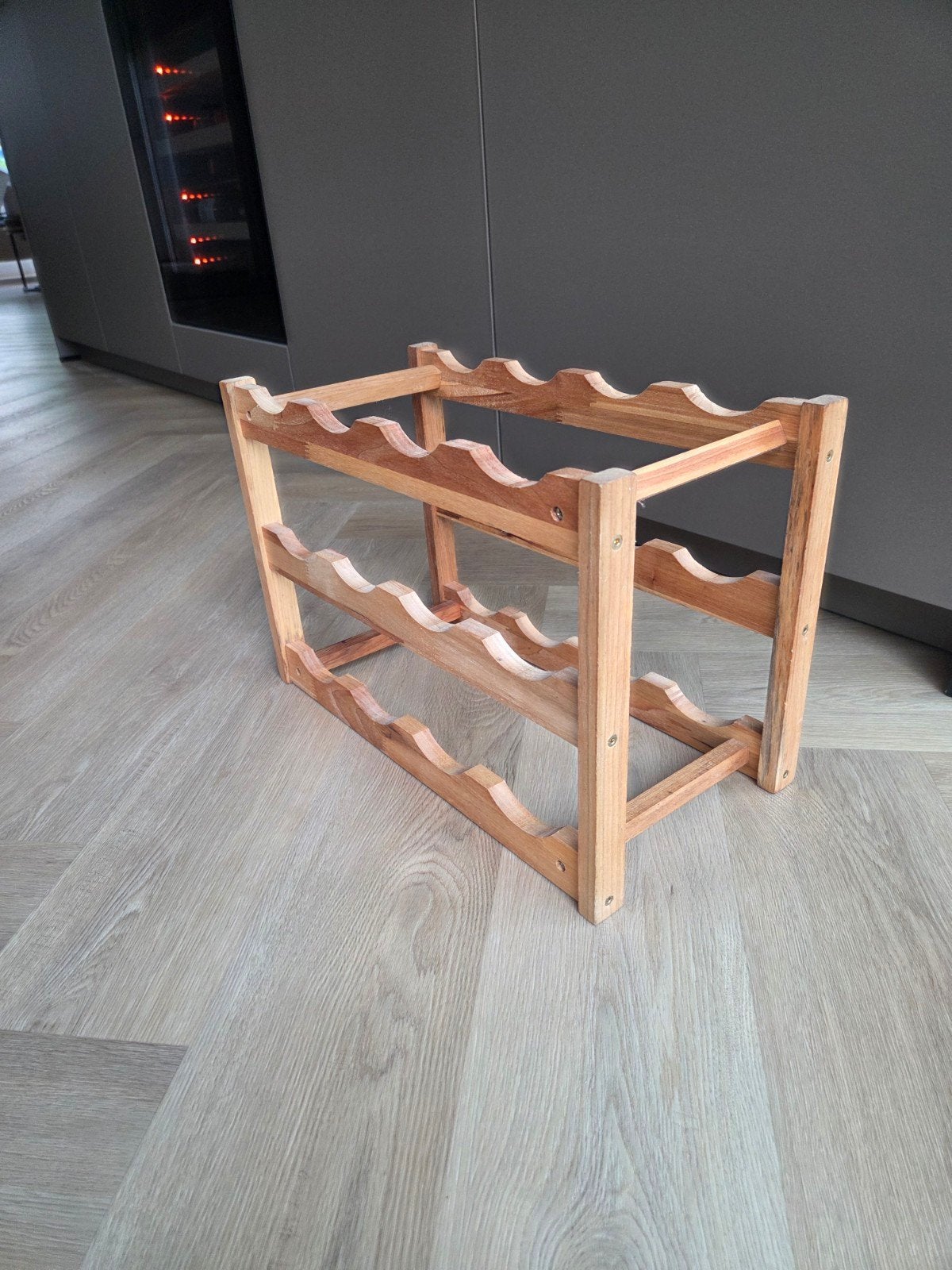 Houten wijnrek voor 12 flessen, Ophalen, Gebruikt, 5 tot 15 flessen, 5 – 50