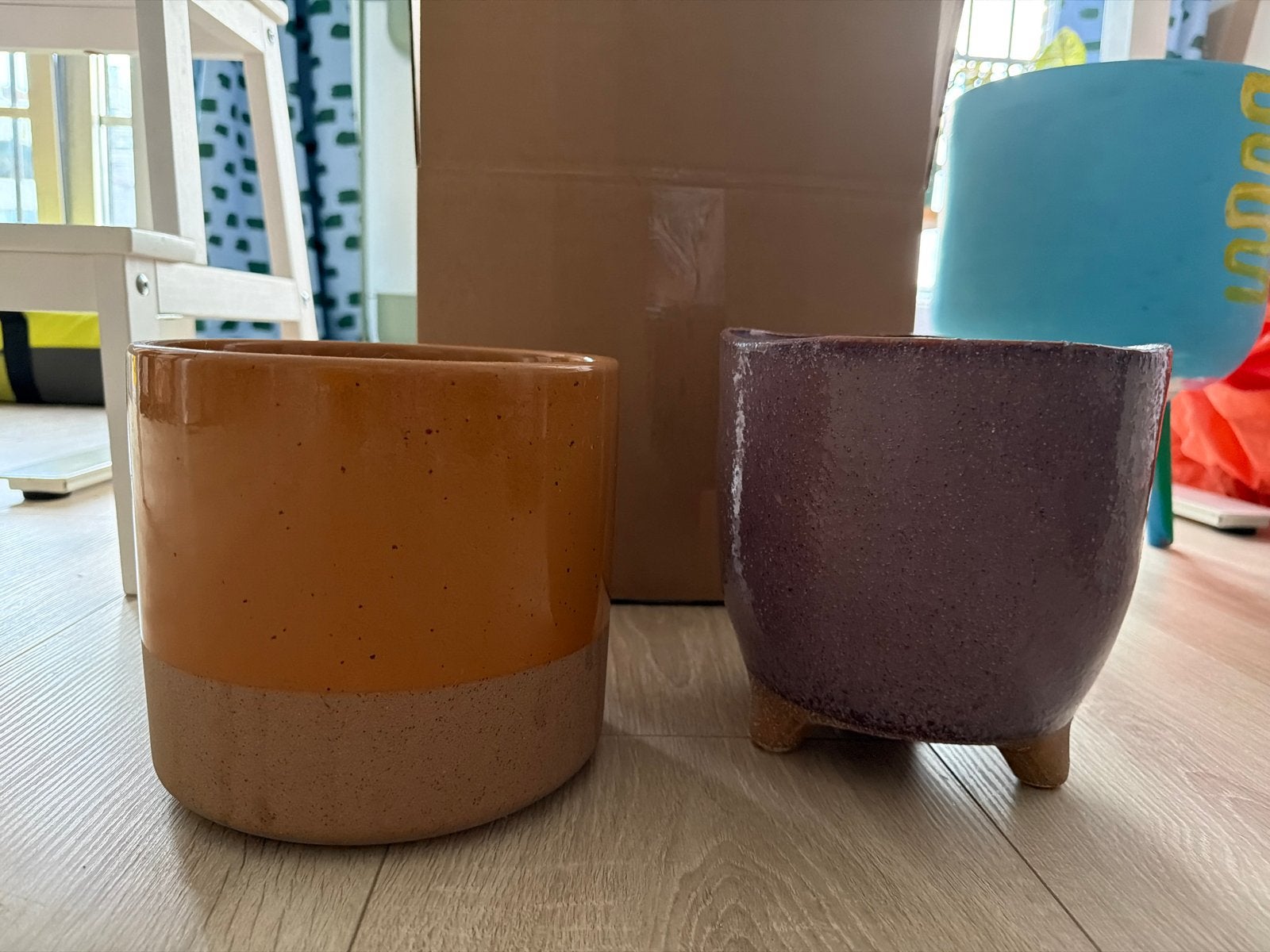 Grote plantenpotten - set van 2, Gebruikt, Rond, Binnen, Minder dan 40 cm