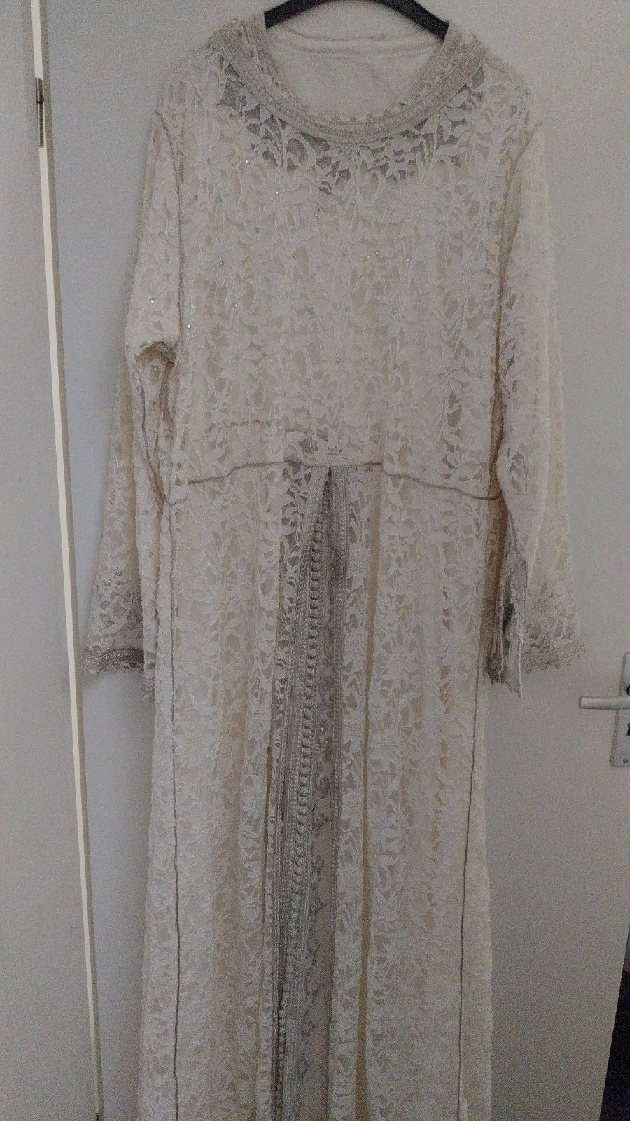 Elegante Witte Kanten takshita met Zilveren Borduurdetails, Kleding | Dames, Galajurk, Wit, Maat 42/44 (L), Ophalen of Verzenden