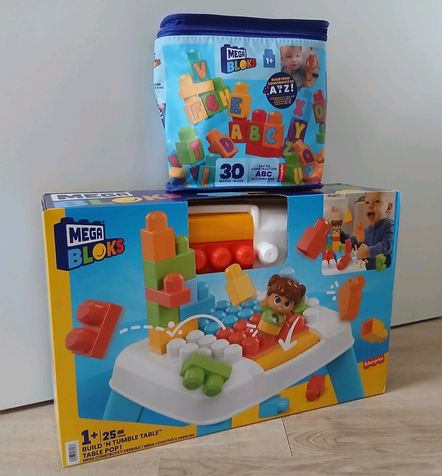 Megabloks Build 'n Tumble Table Speeltafel + Tas met blokken, Kinderen en Baby's, Speelgoed | Bouwstenen, Ophalen, Nieuw, Megabloks