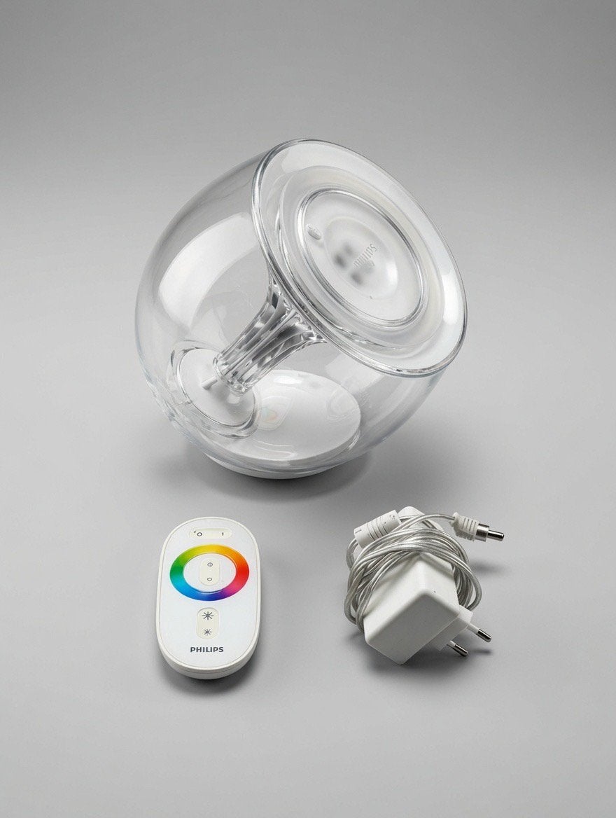 Philips LivingColors Iris LED-lamp met afstandsbediening, Ophalen of Verzenden, Zo goed als nieuw, Glas, Minder dan 50 cm