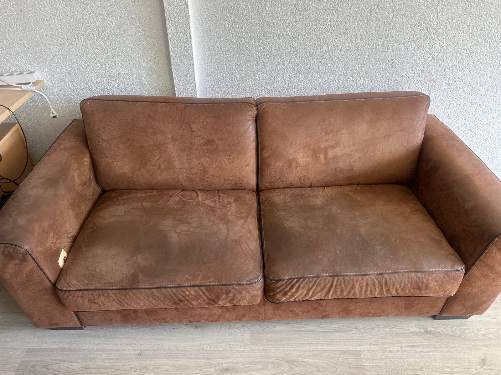 Lederen 2-zits bank 190x88 cm in nette staat, Huis en Inrichting, Banken | Bankstellen, Ophalen, Gebruikt, 150 tot 200 cm, Tweepersoons