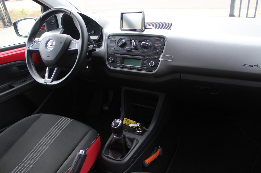 Skoda Citigo 1.0 Greentech Sport Airco/Radio-CD speler/Elekt, Auto's, Skoda, Voorwielaandrijving, Stof, Gebruikt, Zwart