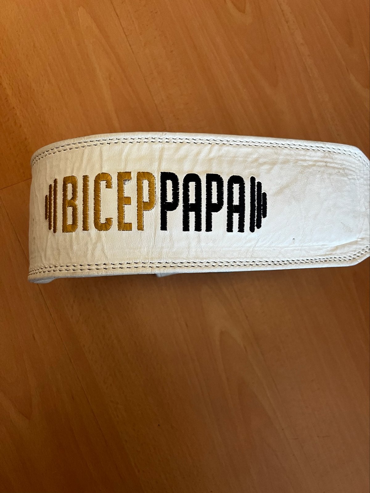Bicep Papa Halterriem - Wit, Sport en Fitness, Fitnessmaterialen, Ophalen of Verzenden, Gebruikt, Rug, Halterriem