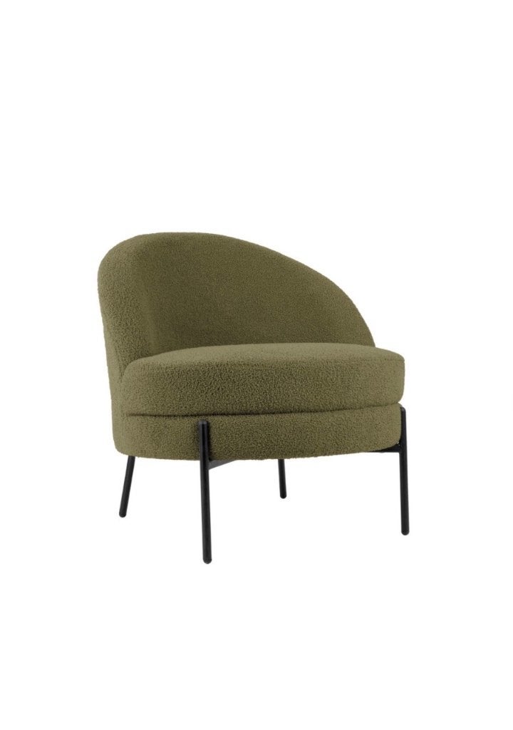 Loods 5 Fauteuil Teddy Mosgroen - Zo goed als nieuw, Ophalen, Minder dan 75 cm, Zo goed als nieuw, Stof