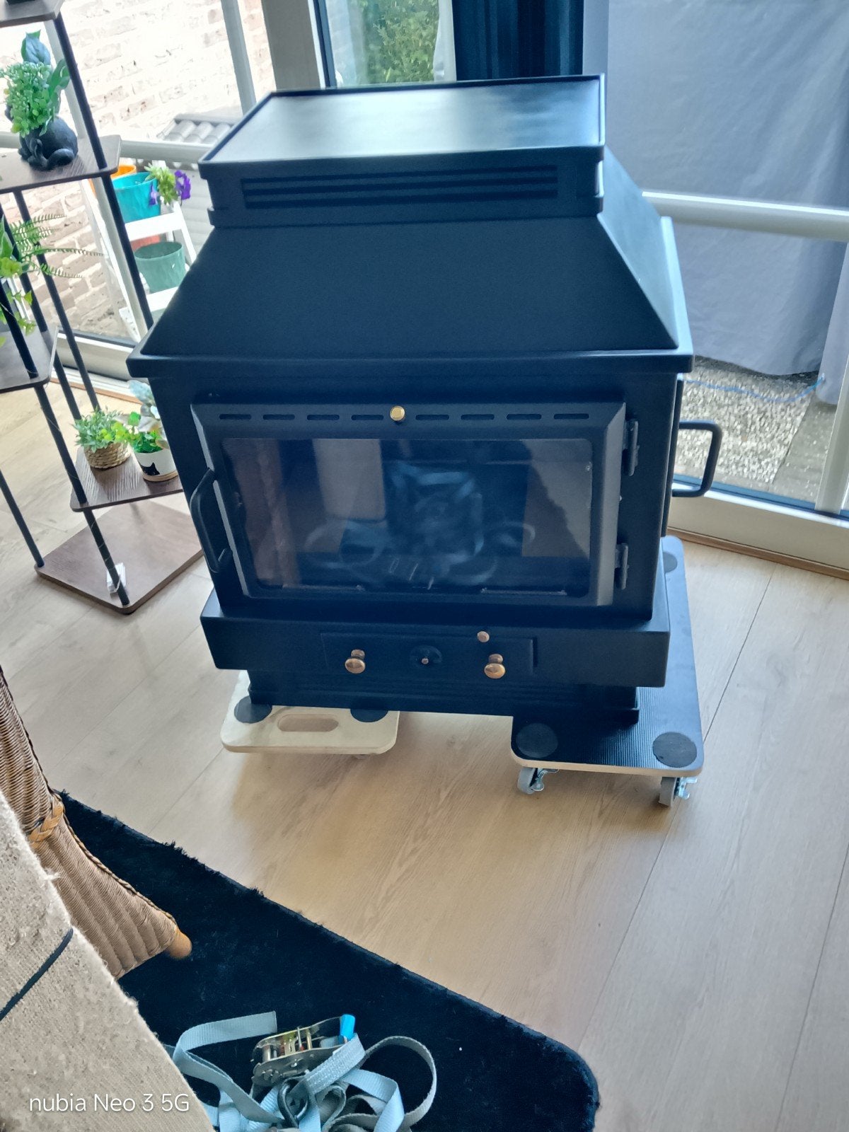 Webra Houtkachel met elektrische ventilatoren, Huis en Inrichting, Ophalen, Gebruikt, Houtkachel, Vrijstaand