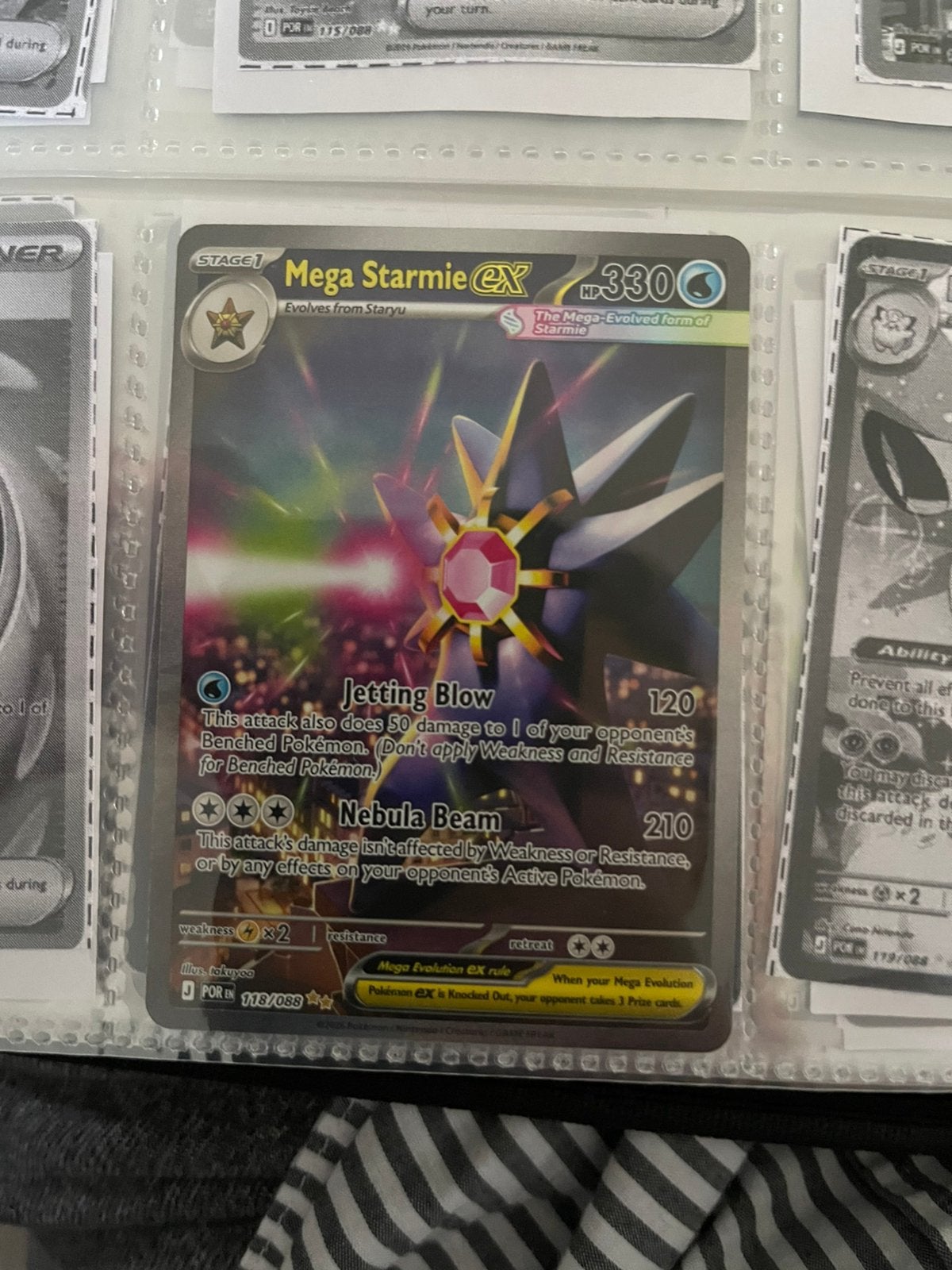 Mega Starmie EX Pokémon Kaart 118/088, Ophalen of Verzenden, Zo goed als nieuw, Losse kaart