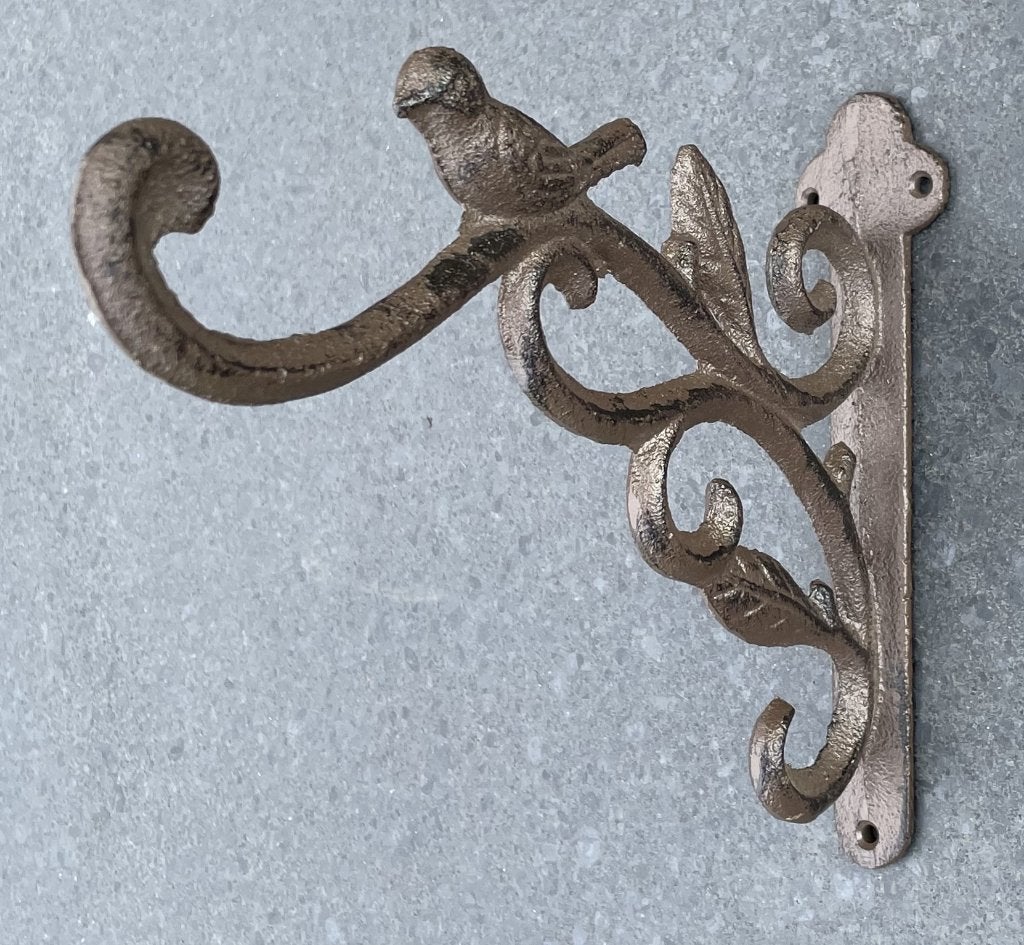 Gietijzeren wandhaak vogel voor hanging basket bruin WG109, Tuin en Terras, Ophalen of Verzenden, Robanjer, Info@robanjer.nl, Ambachtsheerelaan 9a Harmelen