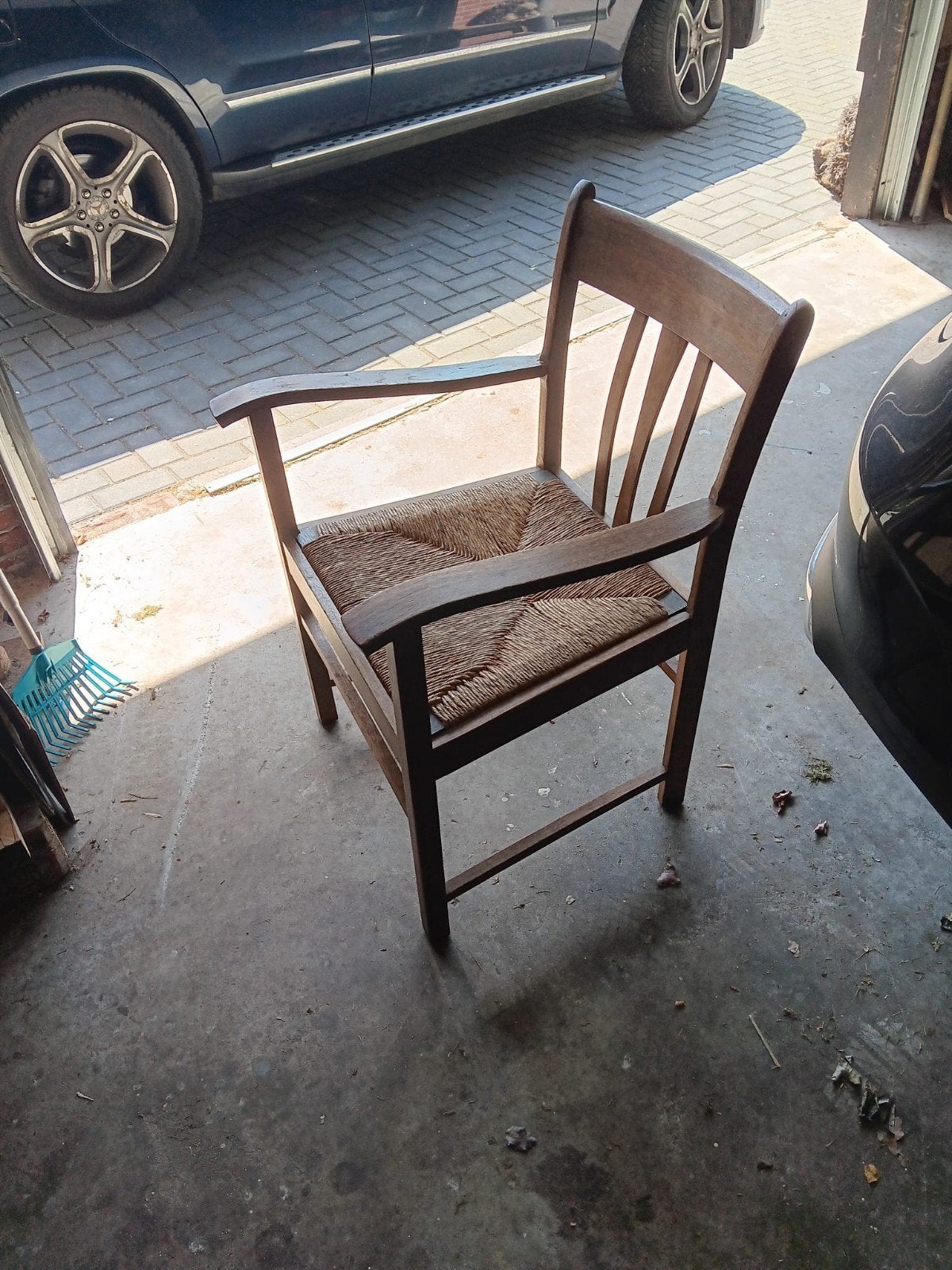 Hoge stoel, antiek, Huis en Inrichting, Stoelen, Ophalen, Gebruikt, Bruin, Eén