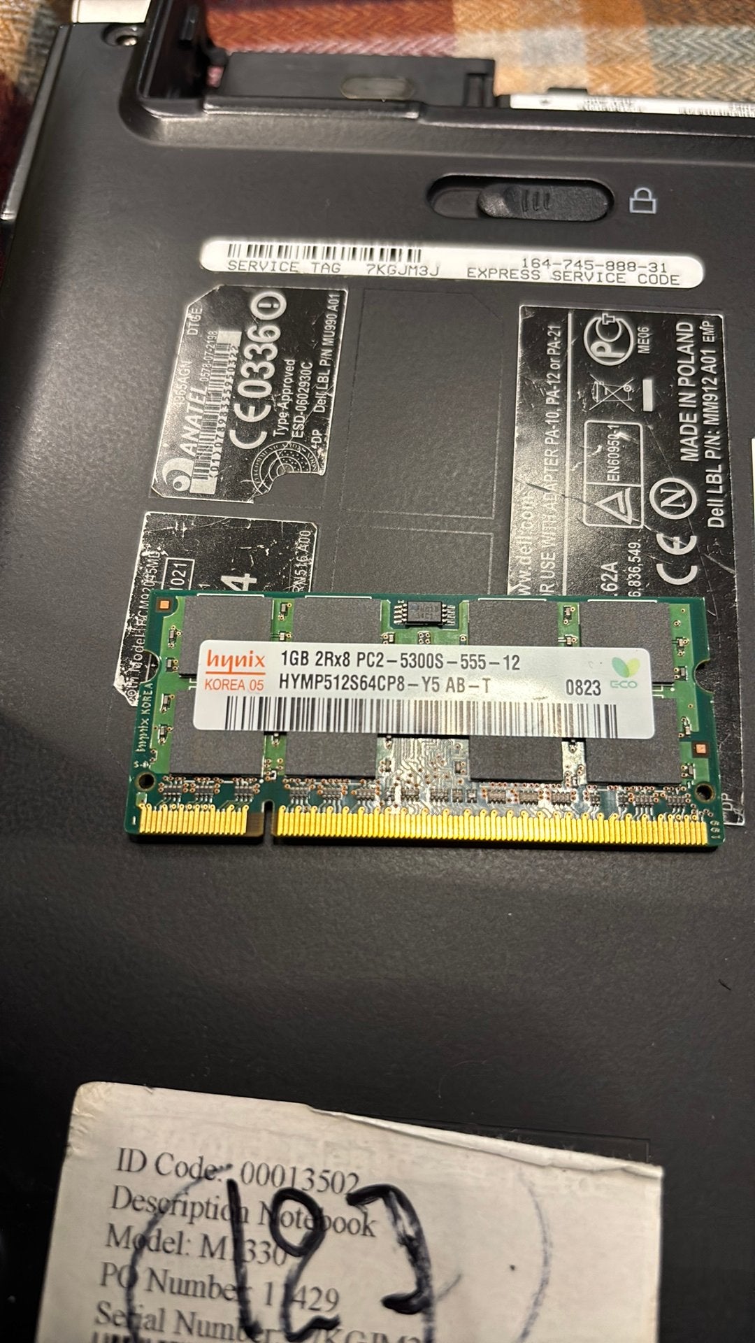 hynix KOREA 05 1GB 2Rx8 PC2 - 5300S - 555 -, Computers en Software, 1 GB of minder, Ophalen of Verzenden, Zo goed als nieuw, DDR2