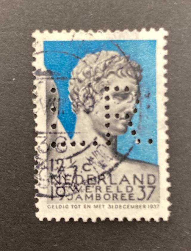 Perfin LR 1 in nvph 295, Postzegels en Munten, Postzegels | Nederland, Ophalen of Verzenden, Gestempeld