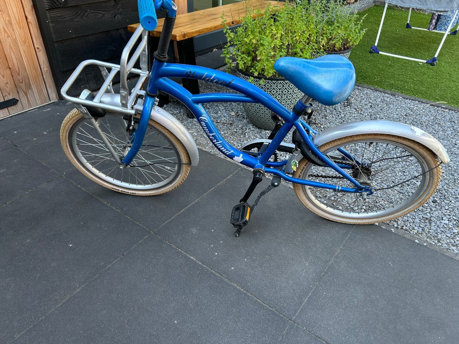 Blauwe kinderfiets 20 inch- Cumberland, Ophalen, Gebruikt, Velgrem, 20 inch of meer