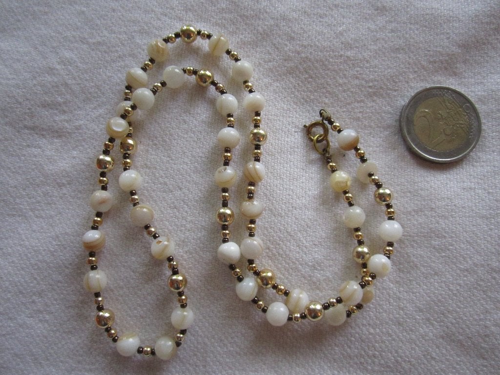 5.  Prachtige oude ketting, agaat,  58 cm, Sieraden, Tassen en Uiterlijk, Antieke sieraden, Ophalen, Overige materialen, Ketting