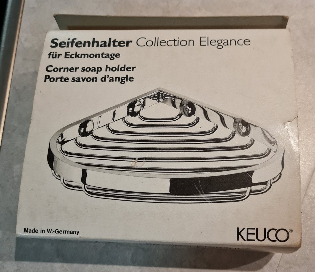 Mooie design hoek zeephouder van Keuco - chroom - nieuw, Huis en Inrichting, Ophalen of Verzenden, Nieuw, Zilver, Douche-accessoire