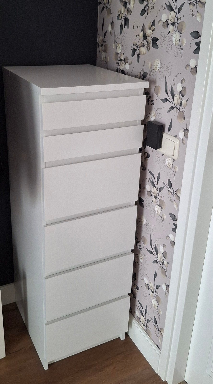 Ikea Malm ladekast met 6 lades en spiegel, Ophalen, Minder dan 50 cm, Gebruikt, 5 laden of meer