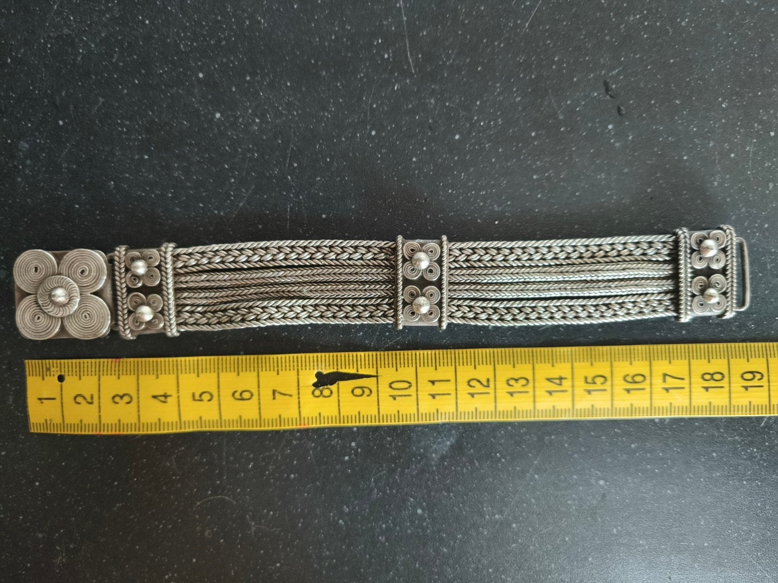 Massieve vintage zilveren Bali armband – Handgemaakt, Ophalen of Verzenden, Zilver, Armband