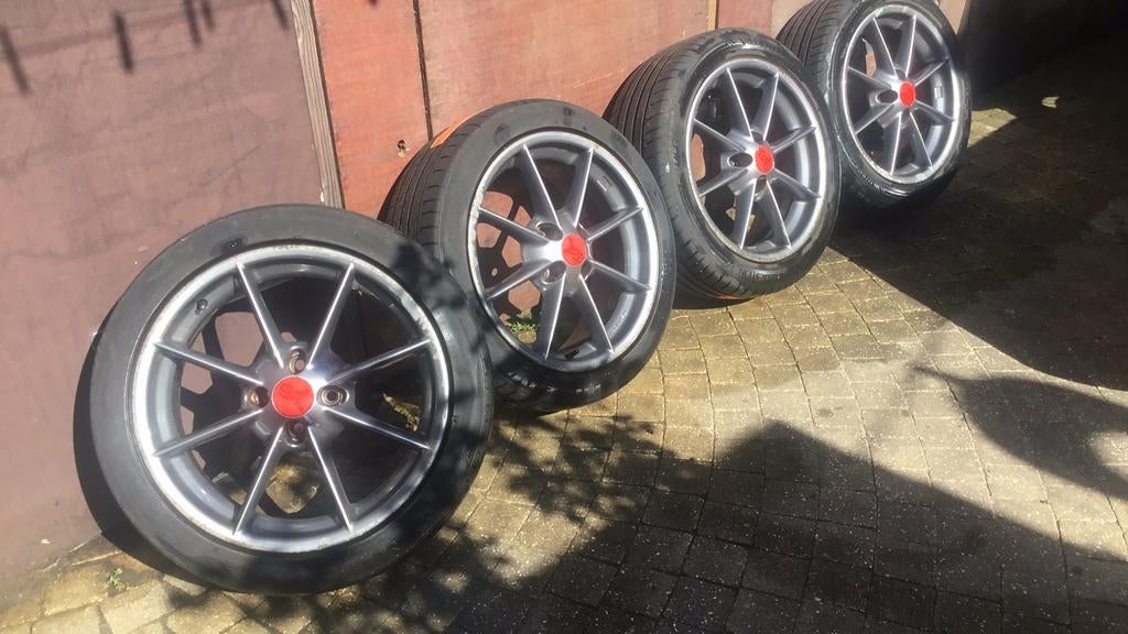 17 inch Velgen met banden 4 x 100, Auto-onderdelen, Banden en Velgen, Ophalen, 17 inch, Zomerbanden, Band(en)