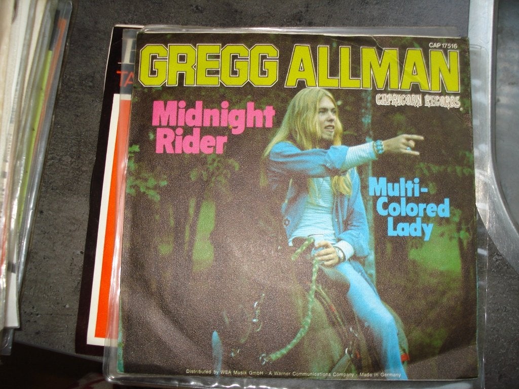Gregg Allman: Midnight rider / Multi-colored lady, 7 inch, Single, Rock en Metal, Fotohoes