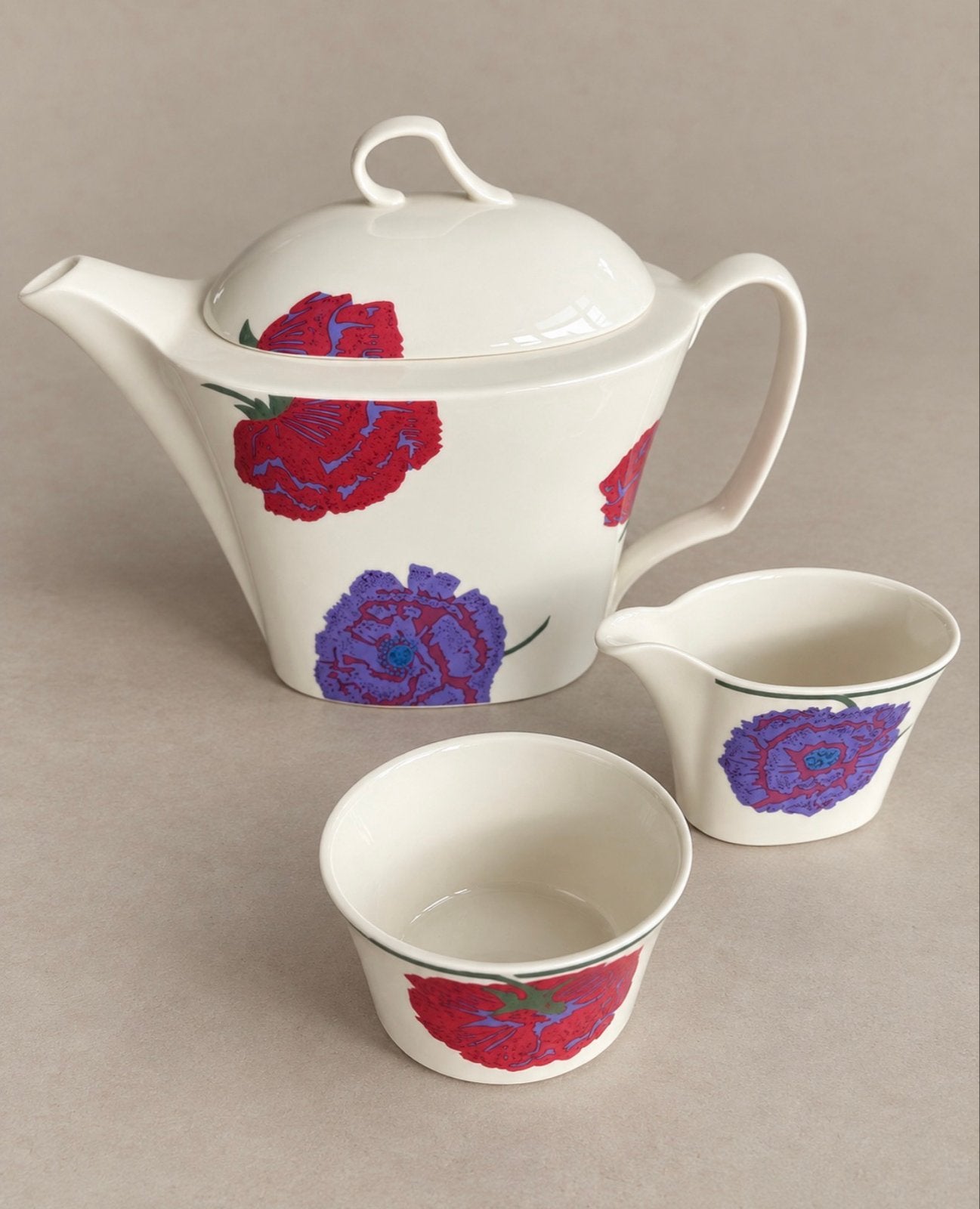 Vintage Arabia Illusia theepot met melkkan en suikerpot, Antiek en Kunst, Ophalen of Verzenden