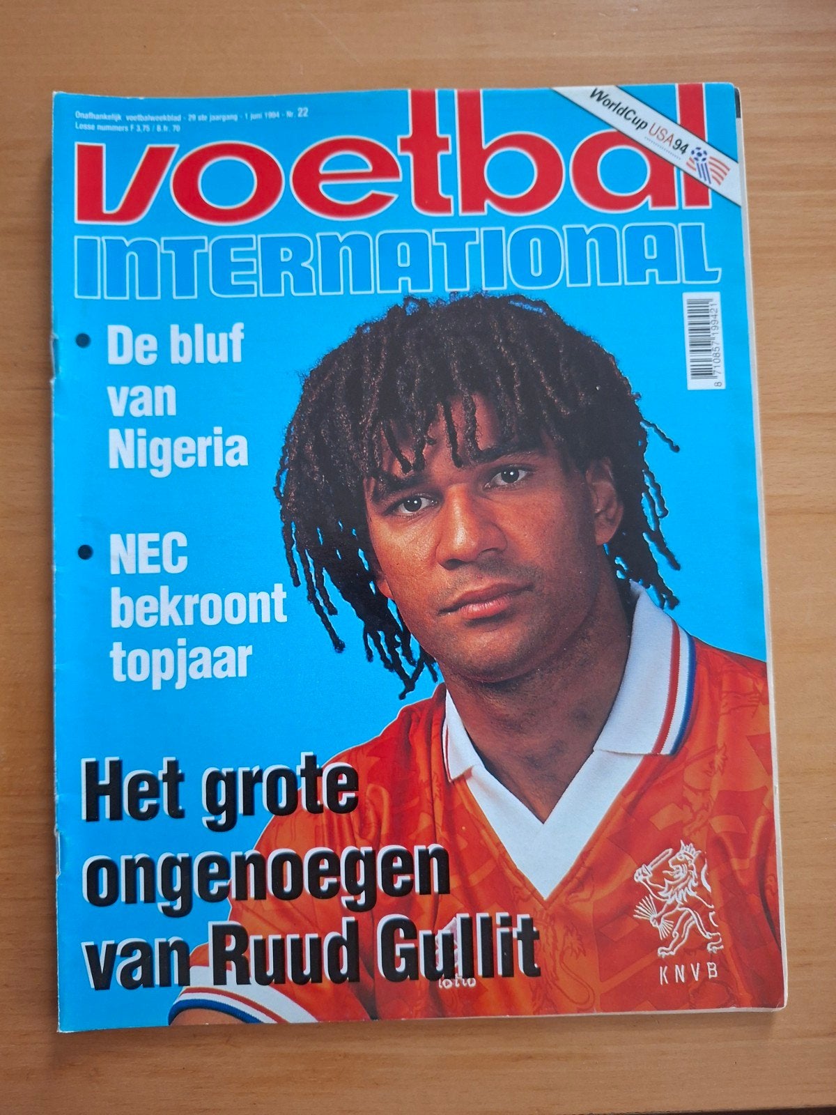 Voetbal International - 1994 22 Ruud Gullit - WK USA '94, Boeken, Ophalen of Verzenden, Gelezen, Sport en Vrije tijd