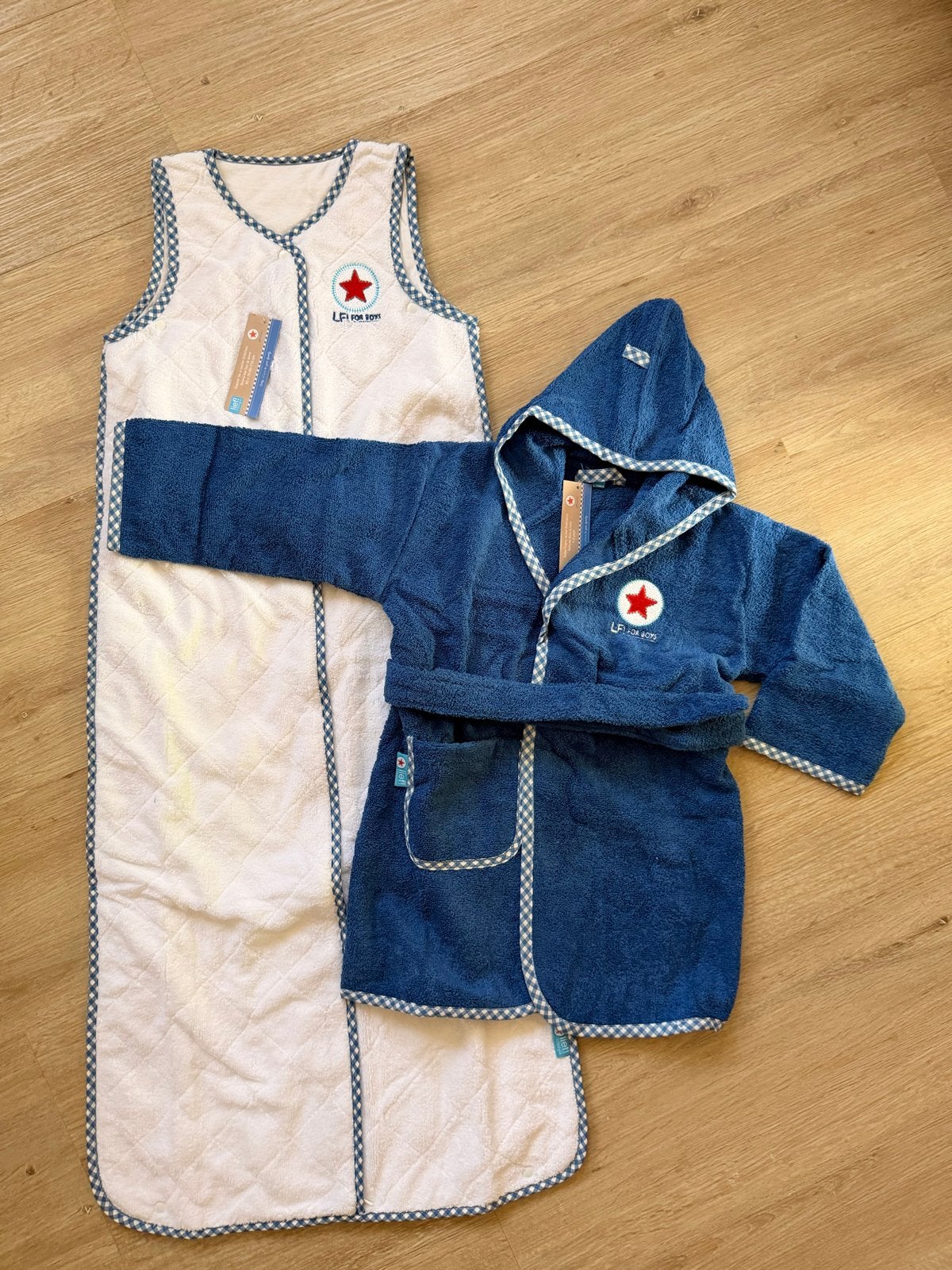 Kraamcadeautje - Lief! Badjas en slaapzak set voor jongens, Ophalen of Verzenden, Nieuw, Jongen