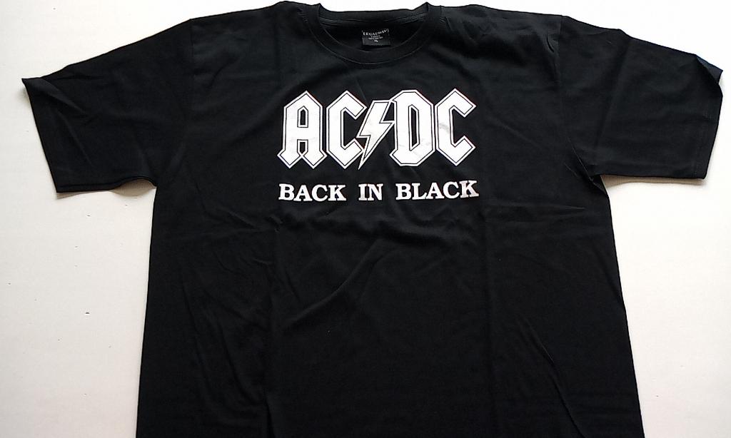 AC/DC leuk  XL t shirt  back in black met back print sh18, Verzenden, Nieuw, Kleding