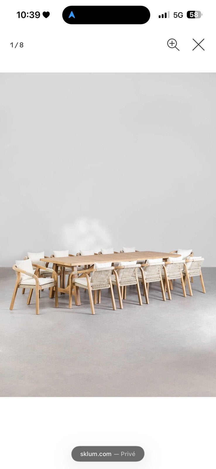 Grote nieuwe Dubai tuinset 3M tafel met 12 stoelen Sklum, Ophalen, Meer dan 8 zitplaatsen, Nieuw, Tuinset