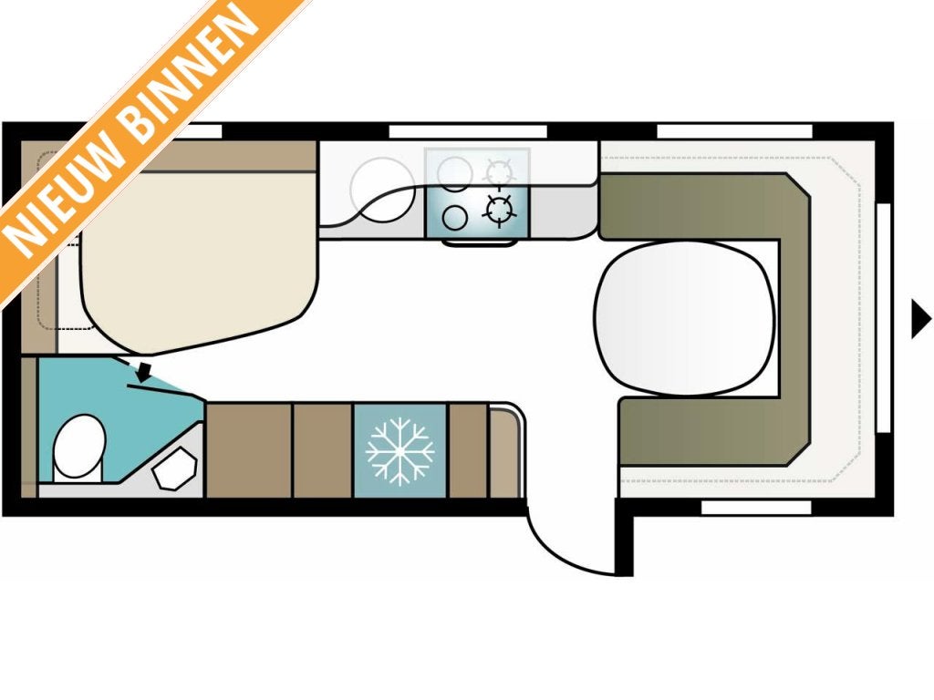 Kabe Imperial 560, Caravans en Kamperen, Caravans, Rondzit, Kabe, Overige typen, Tot en met 4