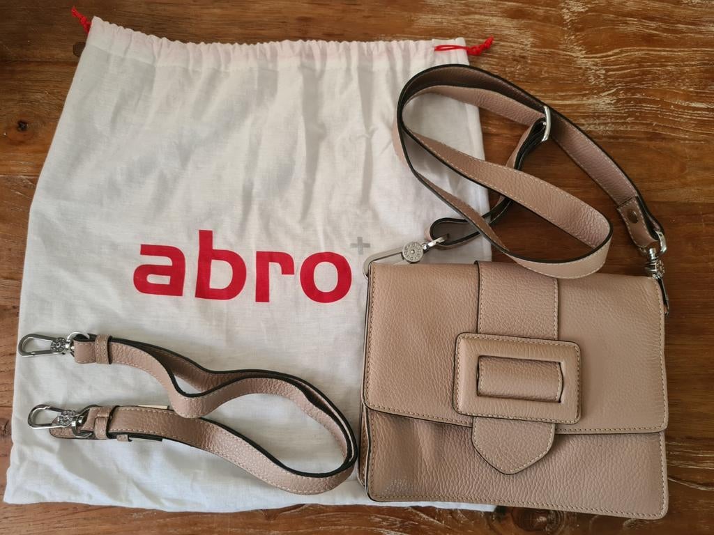 Abro handtas - Beige leer met gesp, Ophalen of Verzenden, Nieuw, Beige, Handtas
