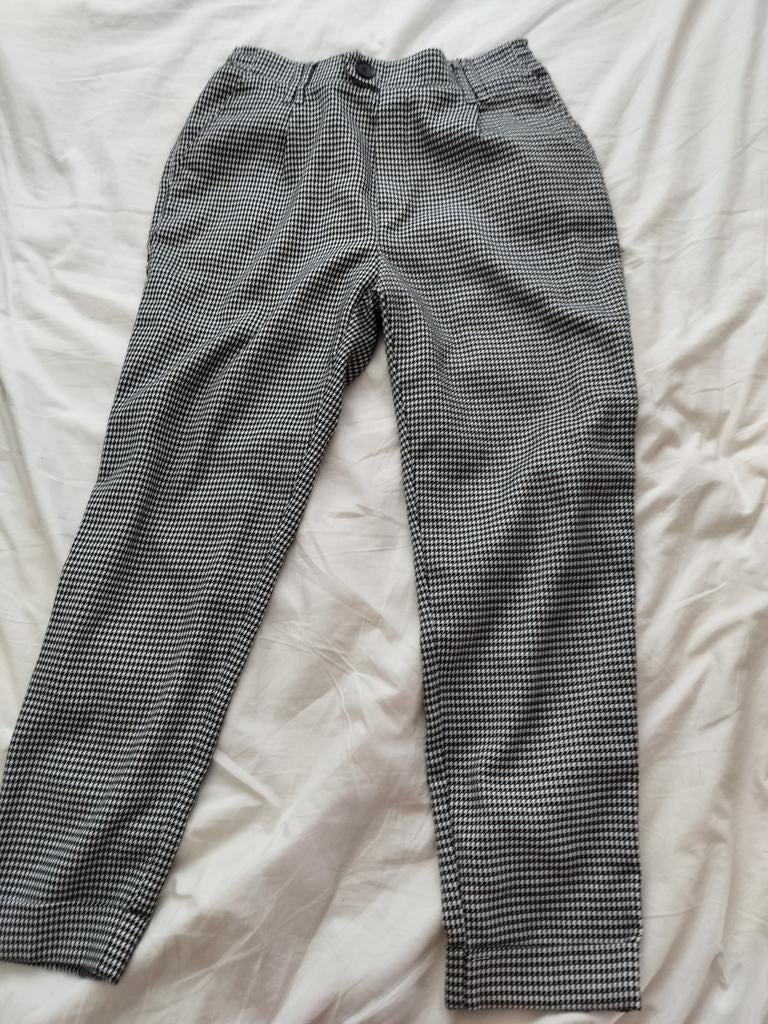 Prachtig pied de poule motief pantalon zwart wit lange broek, Verzenden, Nieuw, Zwart, Lang