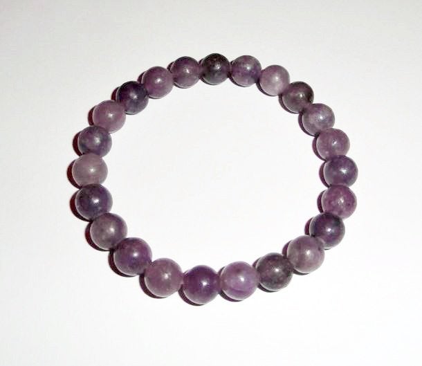 Armband Lepidoliet Edelsteen stretch, Overige materialen, Verzenden, Paars, Nieuw