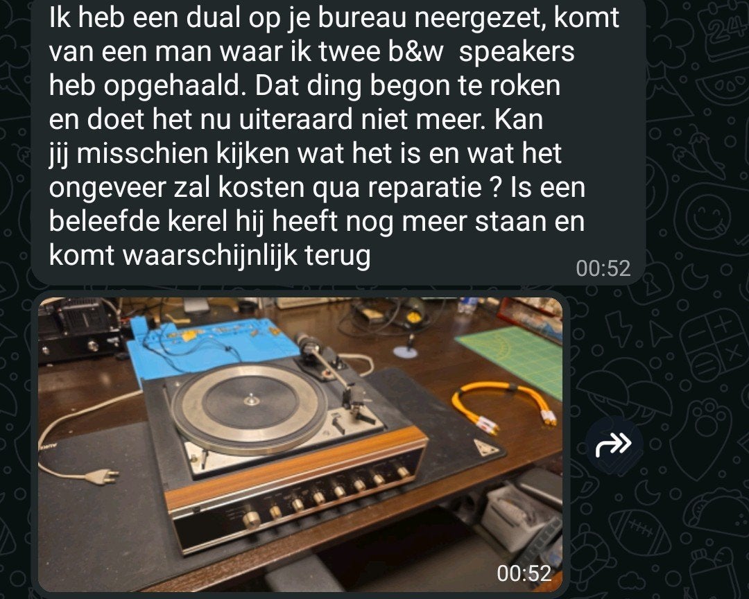 Gezocht: eigenaar Dual HS-38/39 die is gerepareerd, Audio, Tv en Foto, ., Ophalen of Verzenden, Dual, Dual