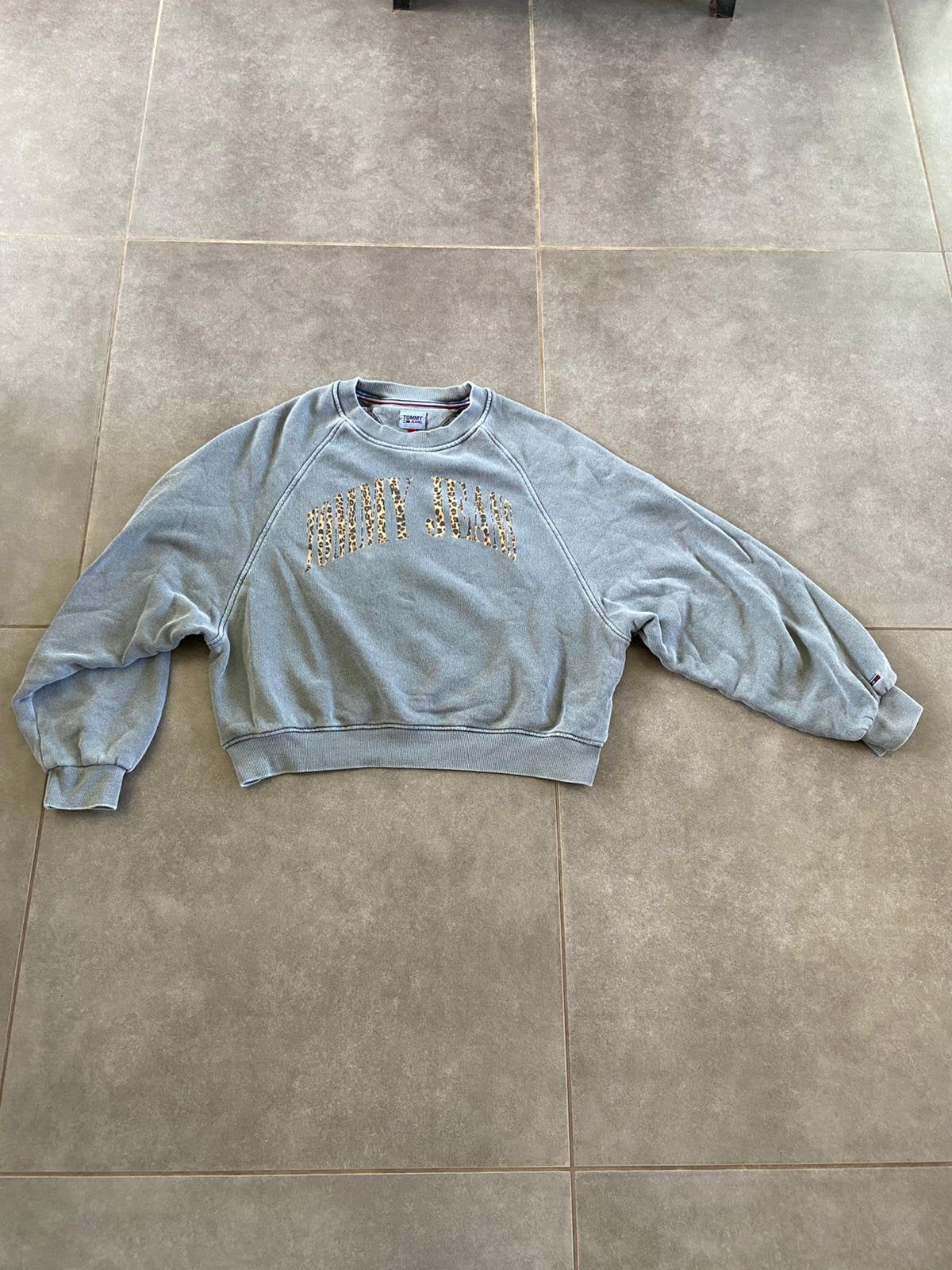 Tommy jeans vintage style sweater maat S, Verzenden, Zo goed als nieuw, Maat 36 (S), Grijs