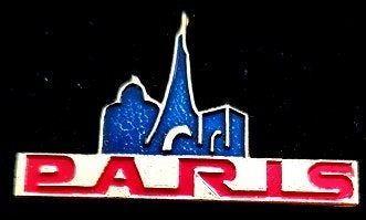 Paris pin- blauw-rood gelakt, Verzamelen, Verzenden, Nieuw, Stad of Land, Speldje of Pin